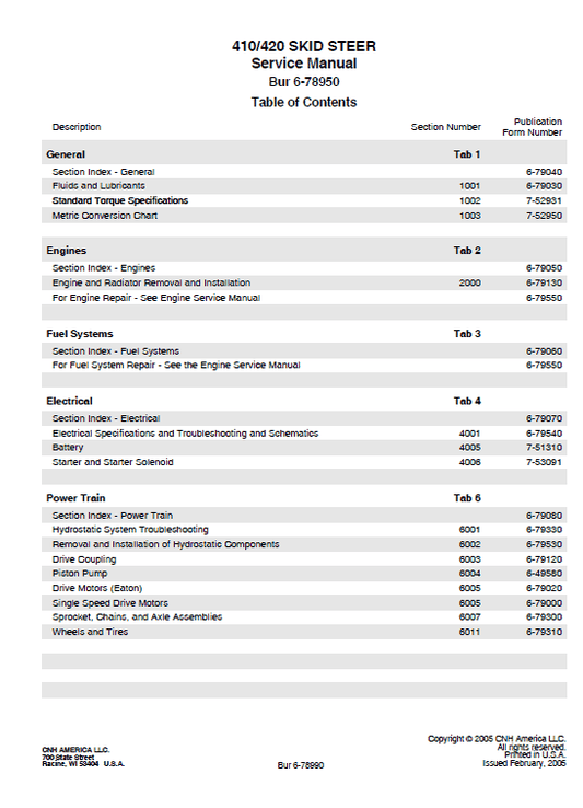Case 410 and 420 SkidSteer Loader Service Manual Workshop Guide