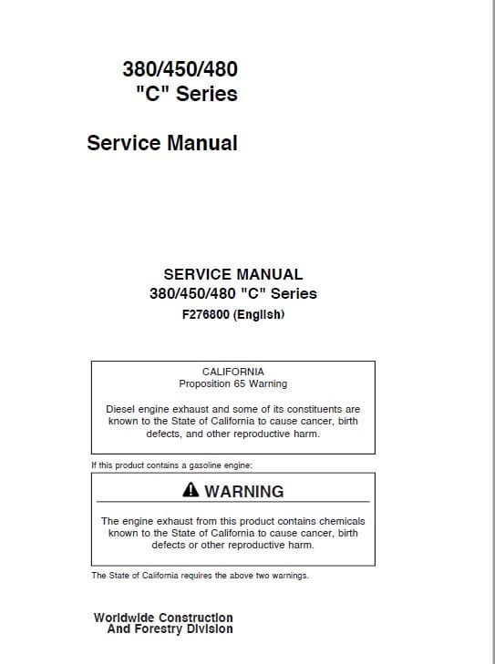 Timberjack 380C, 450C, 480C Skidder Service Repair Manual Workshop Guide