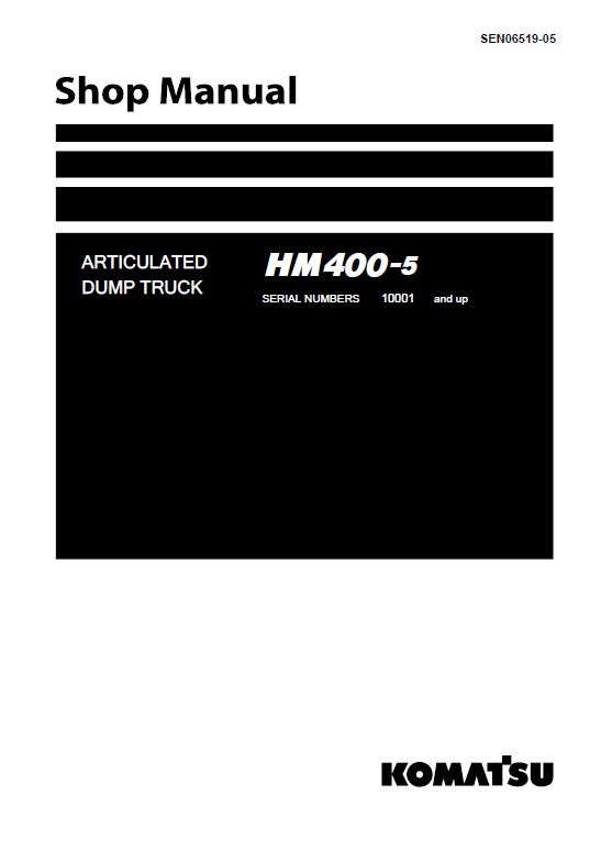 Komatsu HM400-5 Dump Truck Service Manual Workshop Guide