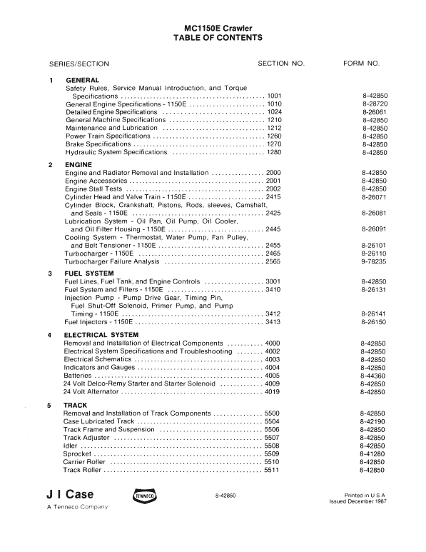 Case MC1150E Crawler Dozer Service Manual Workshop Guide