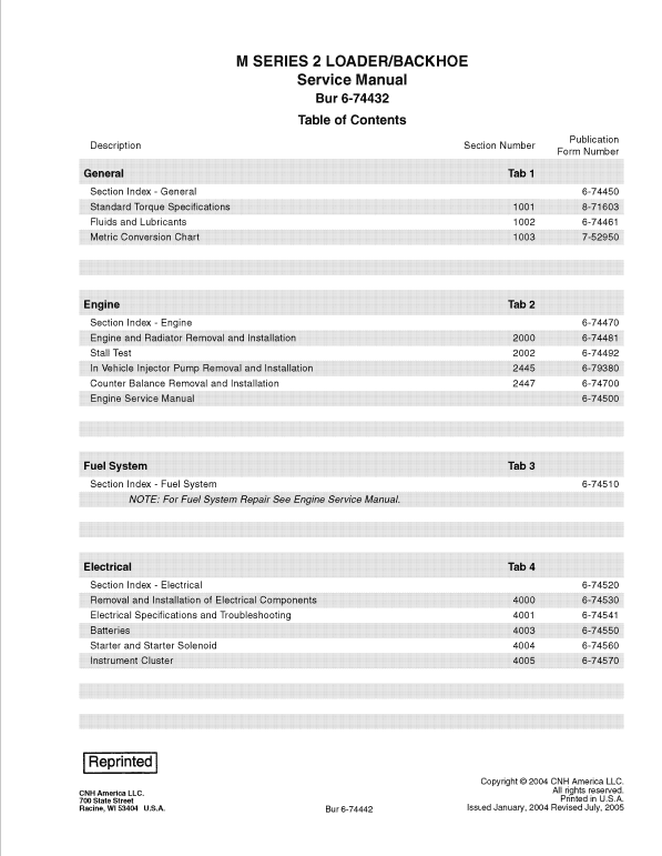 Case M Series 2 Loader Backhoe Service Manual Workshop Guide