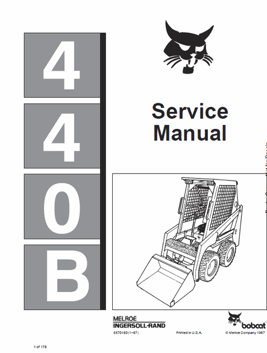 Bobcat 440B Skid-Steer Loader Service Manual Workshop Guide