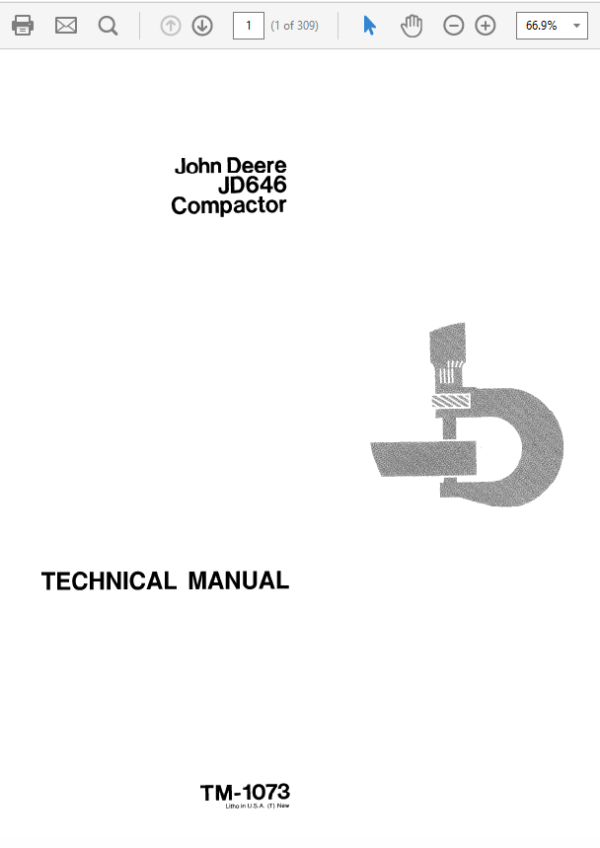 John Deere 646 Compactor Repair Technical Manual (TM1073) Workshop Guide