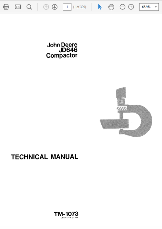John Deere 646 Compactor Repair Technical Manual (TM1073) Workshop Guide