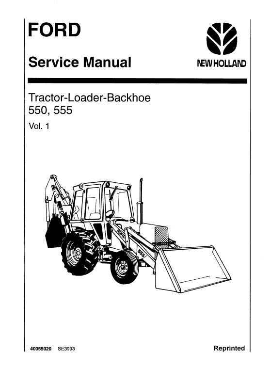 Ford 550 and 555 Backhoe Loader Service Manual Workshop Guide