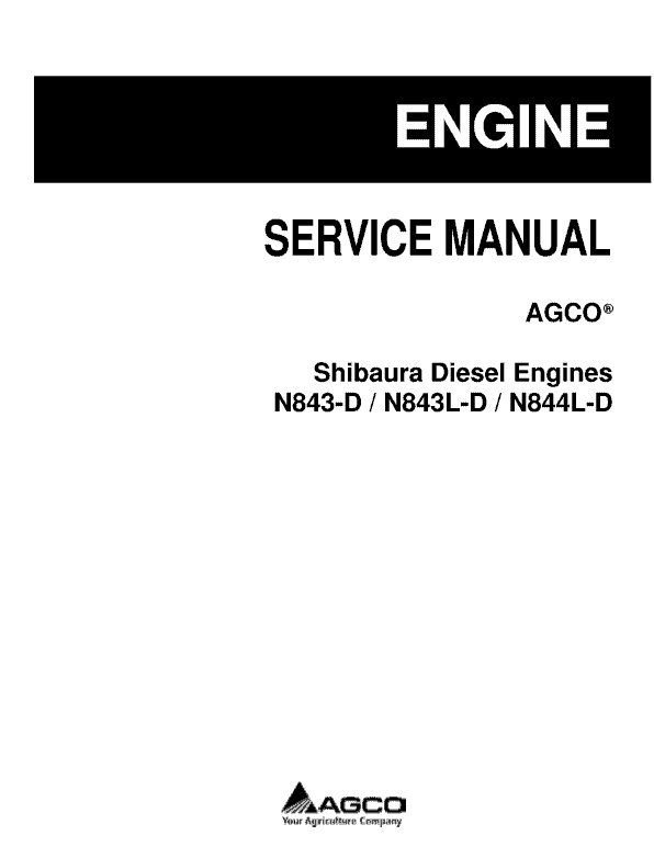 Shibaura Diesel Engines N843-D, N843L-D, N844L-D Manual Workshop Guide