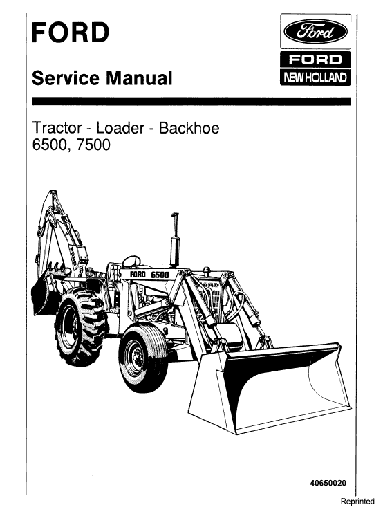 Ford 6500, 7000 Backhoe Loader Service Manual Workshop Guide