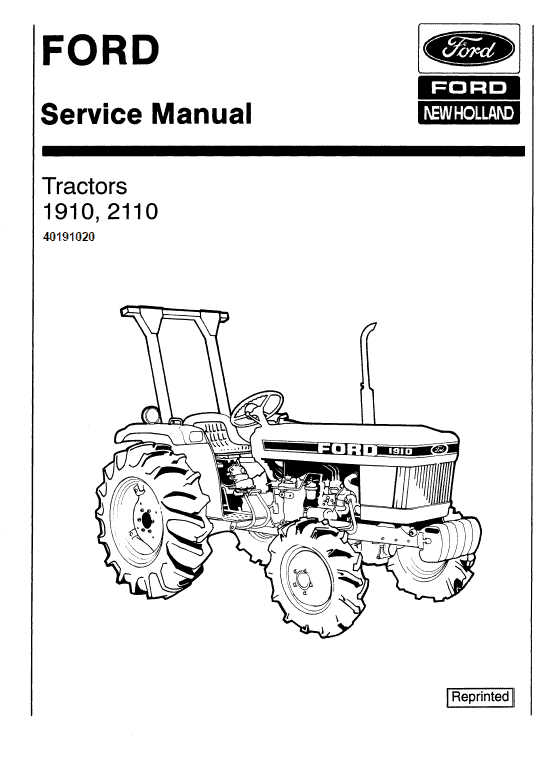 Ford 1910 and 2110 Tractors Services Manual Workshop Guide