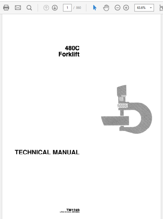 John Deere 480C Forklift Repair Technical Manual (TM1249) Workshop Guide