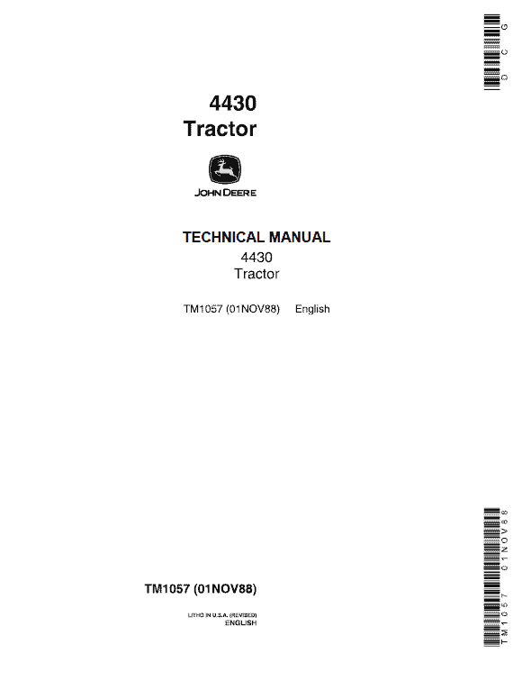 John Deere 4430, 4630 Tractors Repair Technical Manual Workshop Guide