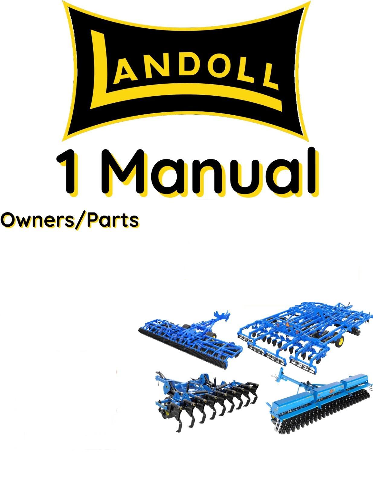 LANDOLL 800 EXPANDABLE FIELD CULTIVATOR OWNER OPERATOR W/PARTS MANUAL