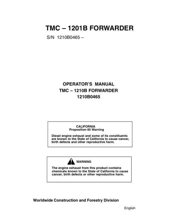 John Deere TMC Control Systems Operator’s Manuals (1210B0465) Workshop Guide