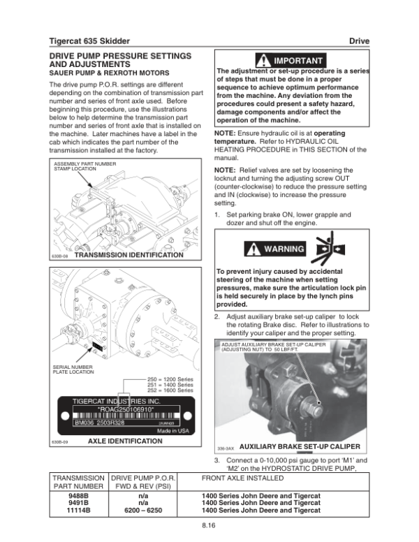 Tigercat C640 Skidder Repair Service Manual (6401001 – 6401499)