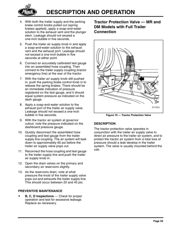 Mack Class 8 Highway Chassis Air & Brakes System Service Manual Workshop Guide