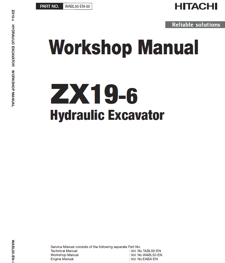 Hitachi Zaxis ZX19-6 Mini Excavator Service Repair Manual Workshop Guide