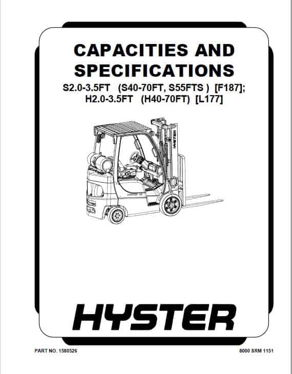 Hyster H2.0FT, H2.5FT, H3.0FT, H3.5FT Forklift Truck Repair Service Manual ( S.N L177) Workshop Guide