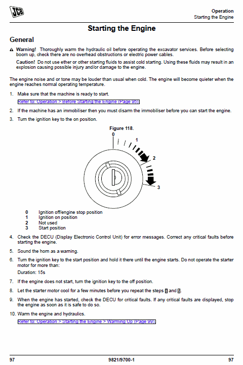 JCB JS115, JS130, JS145, JS160, JS180, JS190 T4i Tracked Excavators Service Manual Workshop Guide