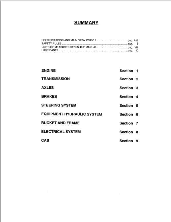 Fiatallis FR130.2 Wheel Loader Repair Service Manual