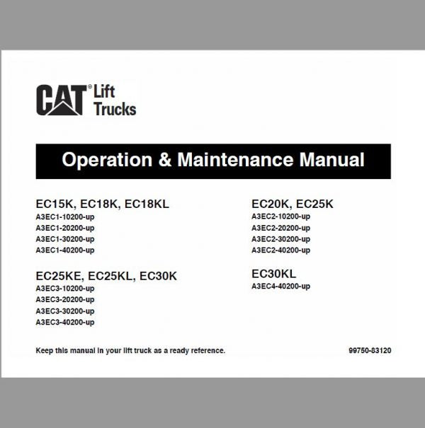CAT EC15K, EC18K, EC18KL, EC20K Forklift Lift Truck Service Manual
