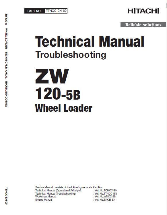 Hitachi ZW120-5B Wheel Loader Service Repair Manual Workshop Guide