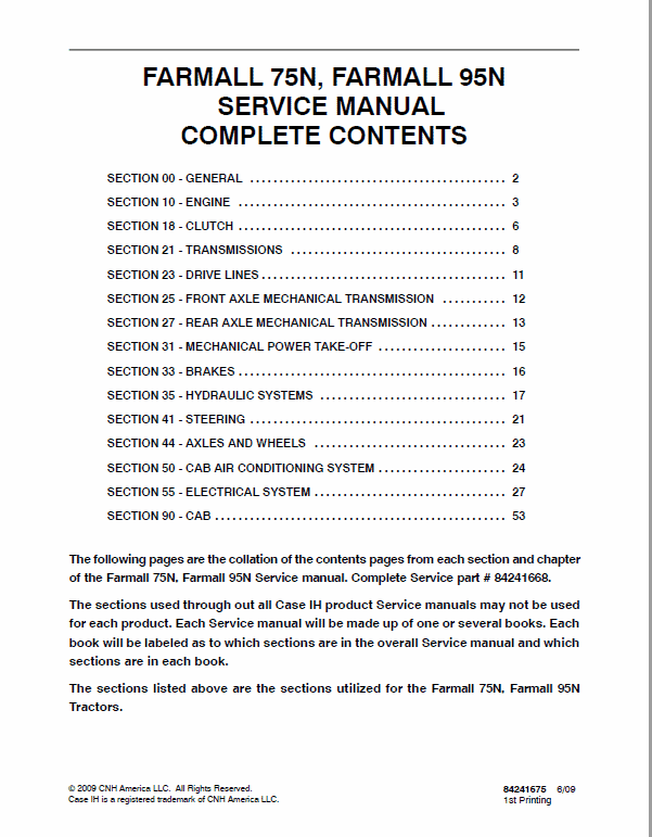 Case  Farmall 75N, 85N, 95N, 105N, 105V Tractor Service Manual Workshop Guide