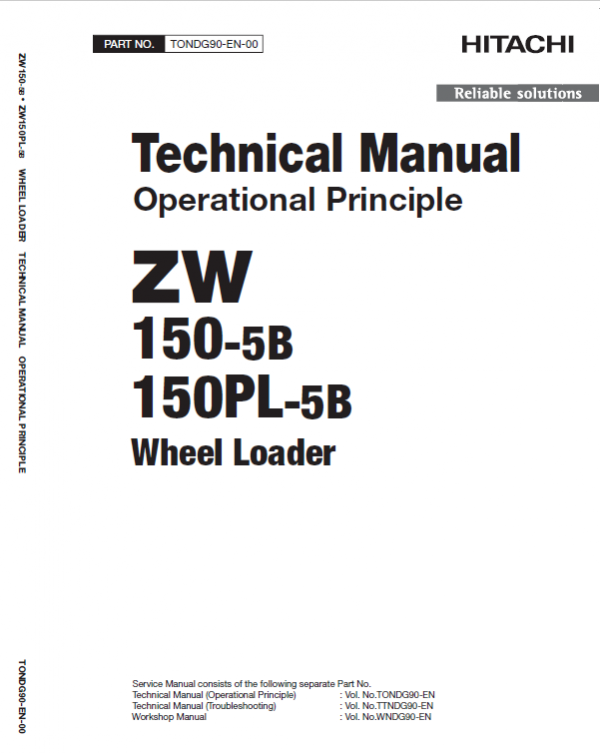 Hitachi ZW150-5B Wheel Loader Service Repair Manual Workshop Guide
