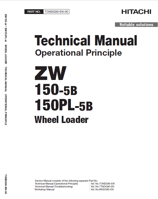 Hitachi ZW150-5B Wheel Loader Service Repair Manual Workshop Guide