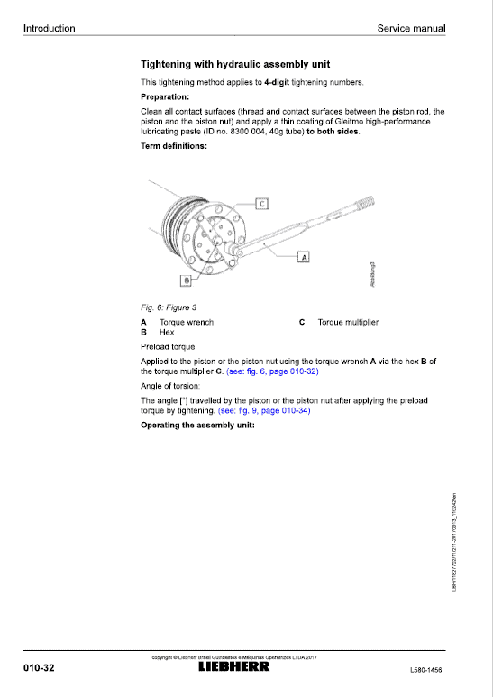 Liebherr L580 Type 1456 Wheel Loader Service Manual