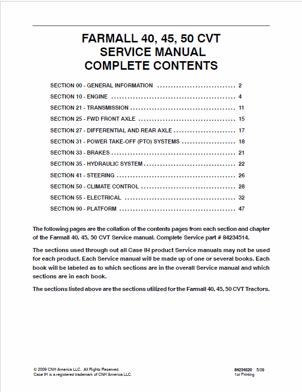 Case Farmall 40, 45, 50 Tractor Service Manual Workshop Guide