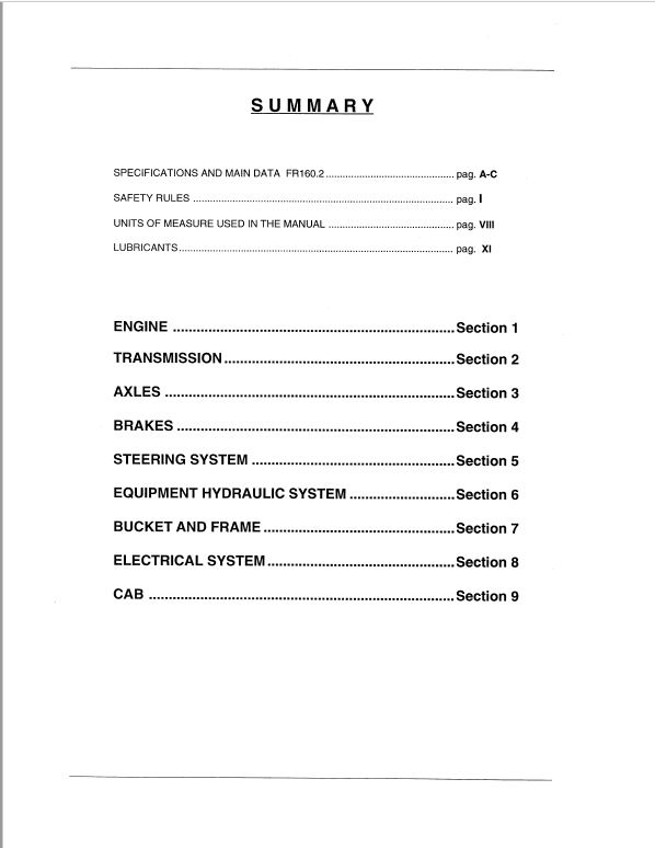 Fiatallis FR160.2 Wheel Loader Repair Service Manual