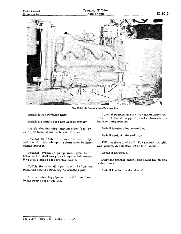 John Deere JD 700 Tractor Repair Technical Manual SM2067 Workshop Guide