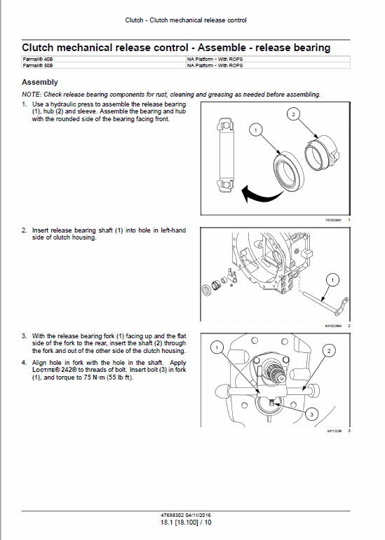 Case Farmall 40B, 50B Tractor Service Manual Workshop Guide