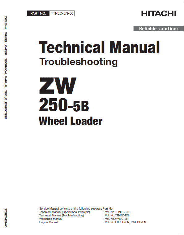 Hitachi ZW250-5B Wheel Loader Service Repair Manual Workshop Guide