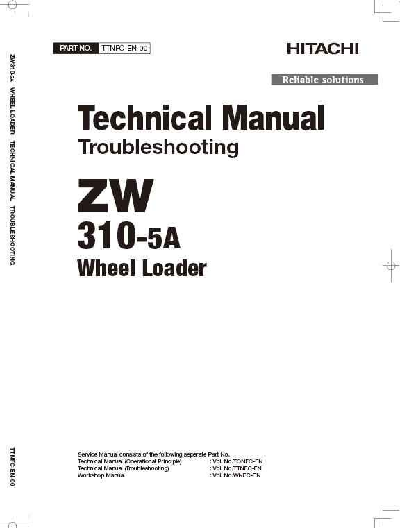 Hitachi ZW310-5A, ZW310-5B Wheel Loader Service Repair Manual Workshop Guide