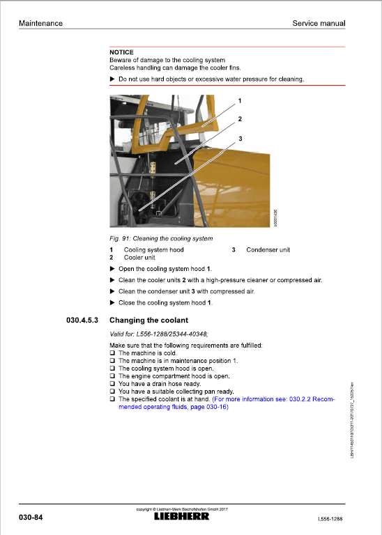 Liebherr L556 Type 1288 Wheel Loader Service Manual