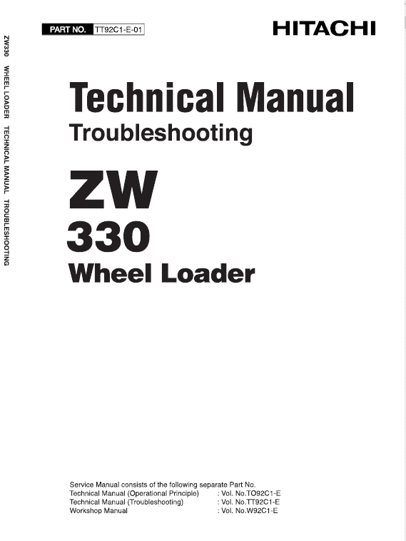 Hitachi ZW330, ZW330-6 Wheel Loader Service Repair Manual Workshop Guide