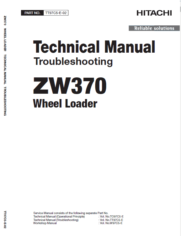 Hitachi ZW370, ZW370-G Wheel Loader Service Repair Manual Workshop Guide