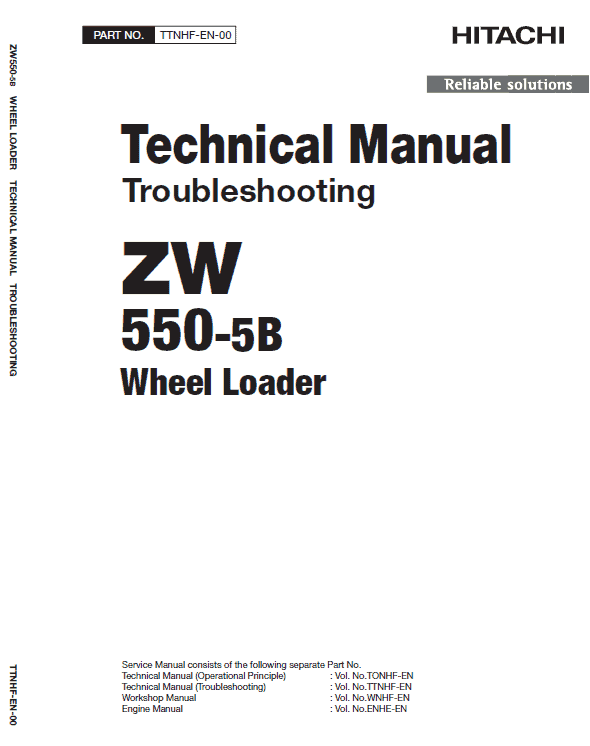 Hitachi ZW550-5B Wheel Loader Service Repair Manual Workshop Guide