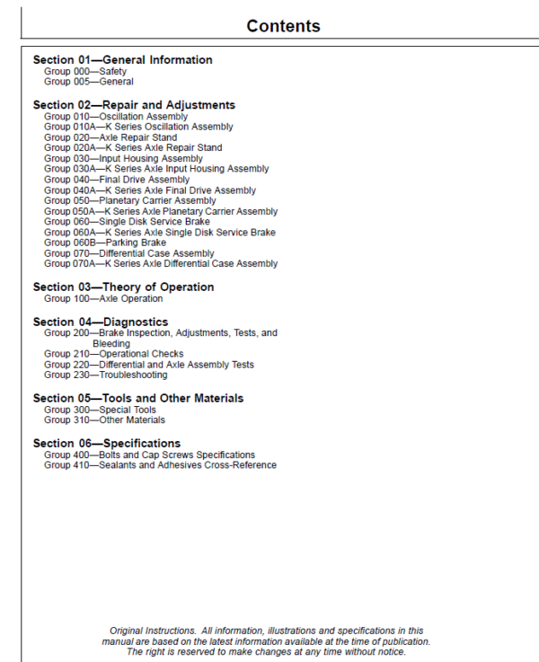 John Deere TeamMate II 1600 Series Inboard Planetary Axles Component Technical Manual (CTM138719) Workshop Guide
