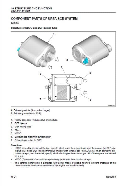 Komatsu WB93R-8R Backhoe Loader Repair Service Manual Workshop Guide