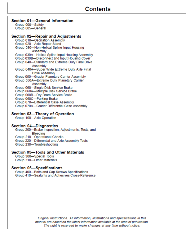 John Deere TeamMate II 1400 Series Inboard Planetary Axles Component Technical Manual (CTM138619) Workshop Guide
