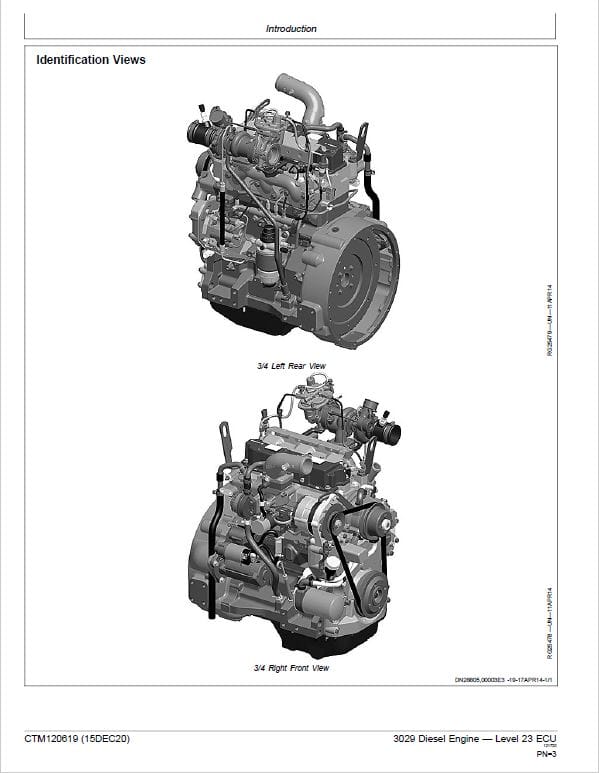 John Deere 3029 Diesel Engine Level 23 ECU Component Technical Manual (CTM120619) Workshop Guide