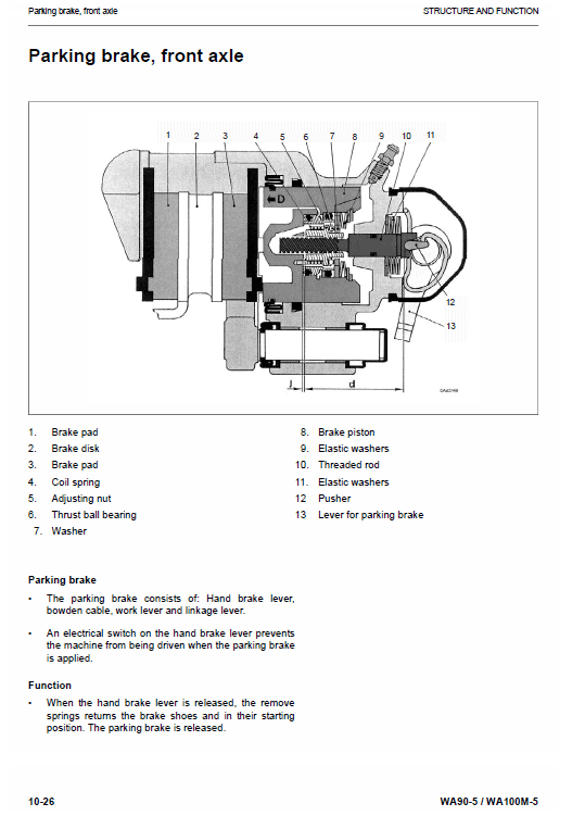 Komatsu WA90-5, WA100M-5 Wheel Loader Service Manual Workshop Guide
