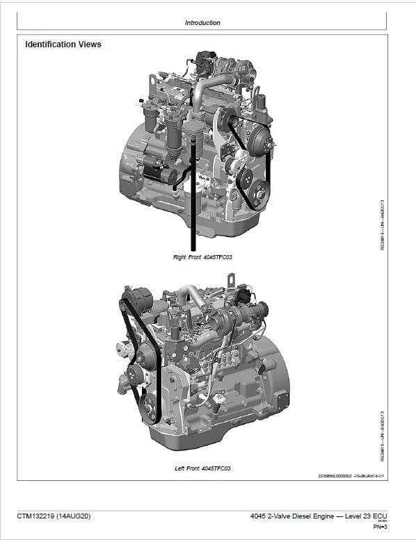 John Deere 4045 2-Valve Diesel Engine Level 23 ECU Component Technical Manual (CTM132219) Workshop Guide