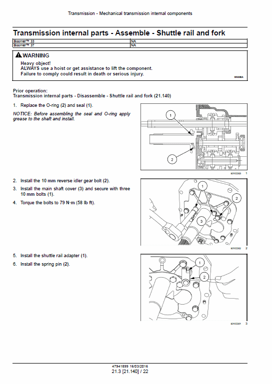 New Holland Boomer 33 and Boomer 37 Tractor  Service Manual Workshop Guide