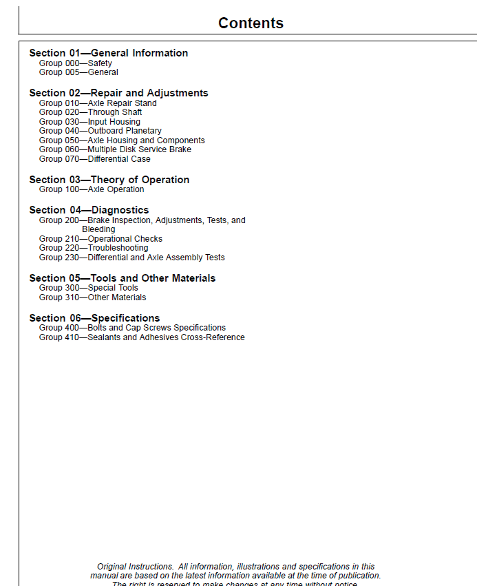 John Deere TeamMate V 1500 Series Outboard Planetary Axles Component Technical Manual (CTM115319) Workshop Guide