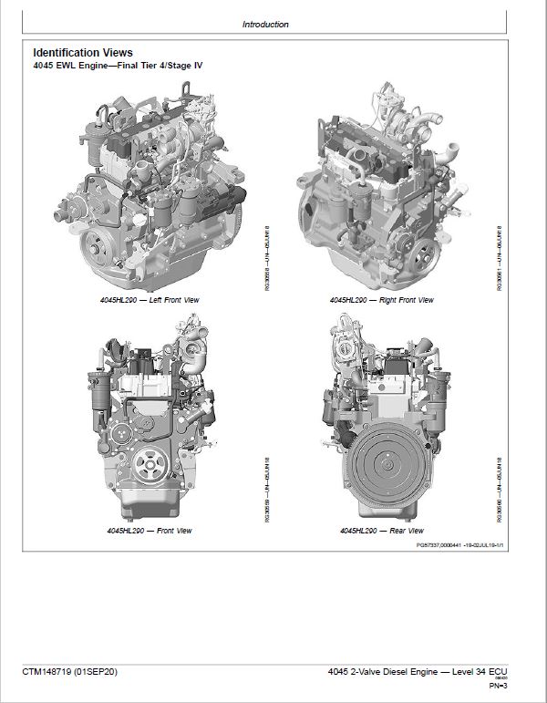 John Deere 4045 2-Valve Diesel Engine Level 34 ECU Component Technical Manual (CTM148719) Workshop Guide