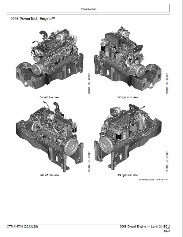John Deere 6068 Diesel Engine Level 24 ECU Component Technical Manual (CTM114719) Workshop Guide