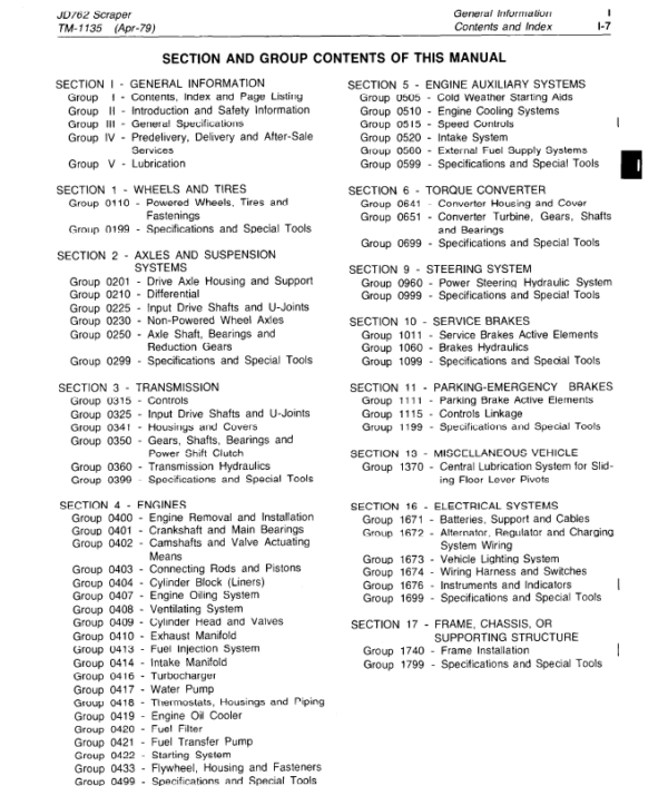 John Deere 762 Scraper Repair Technical Manual (TM1135) Workshop Guide