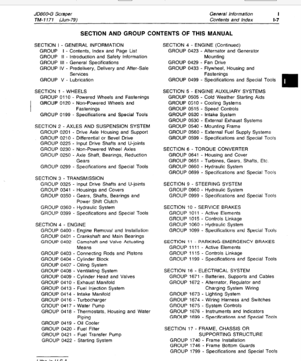 John Deere 860B Scraper Repair Technical Manual (TM1171) Workshop Guide